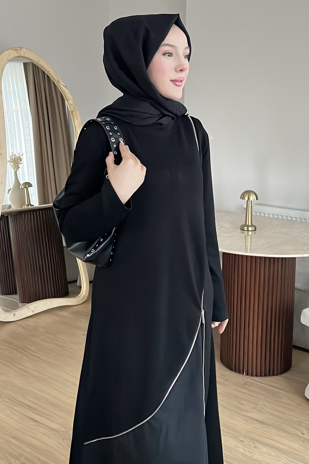 Brianna Fermuar Detaylı Elbise SK-8631