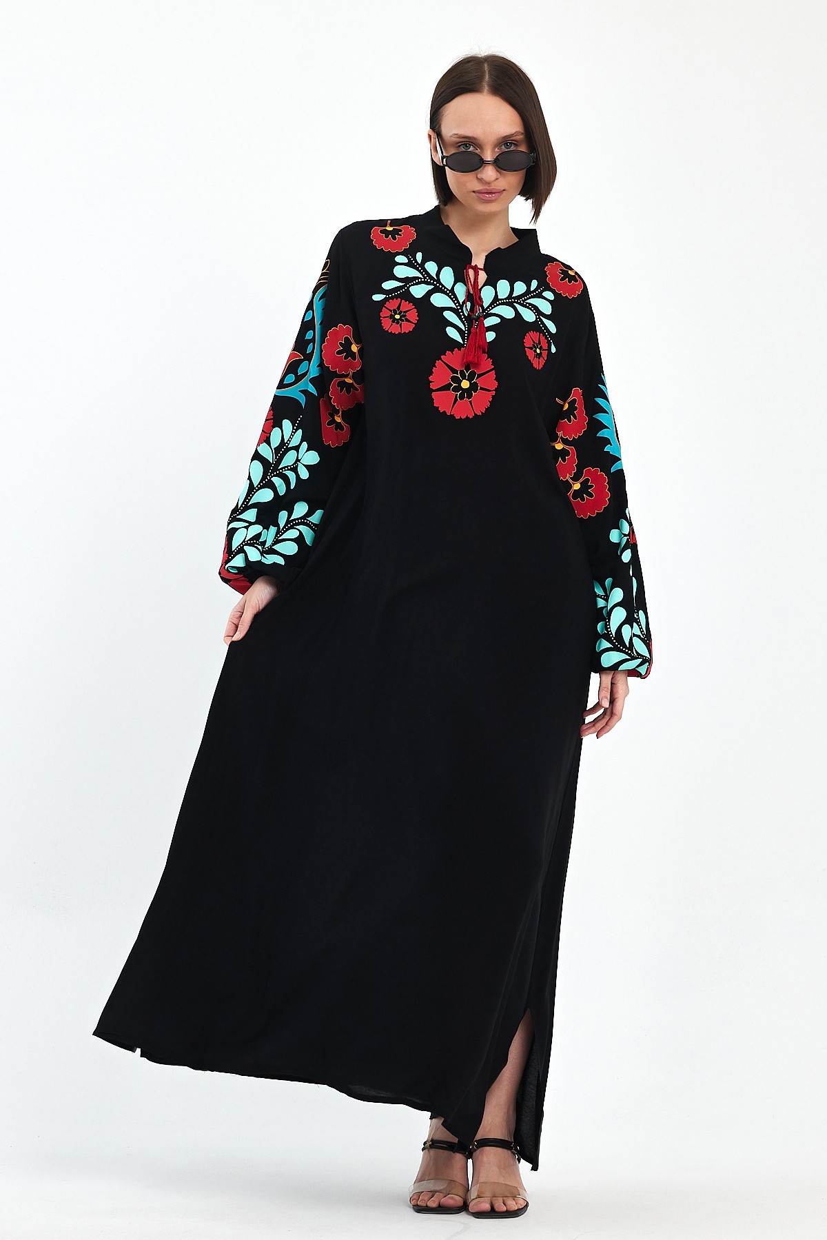 Gardenya Egzotik Nakışlı Elbise SK-8385