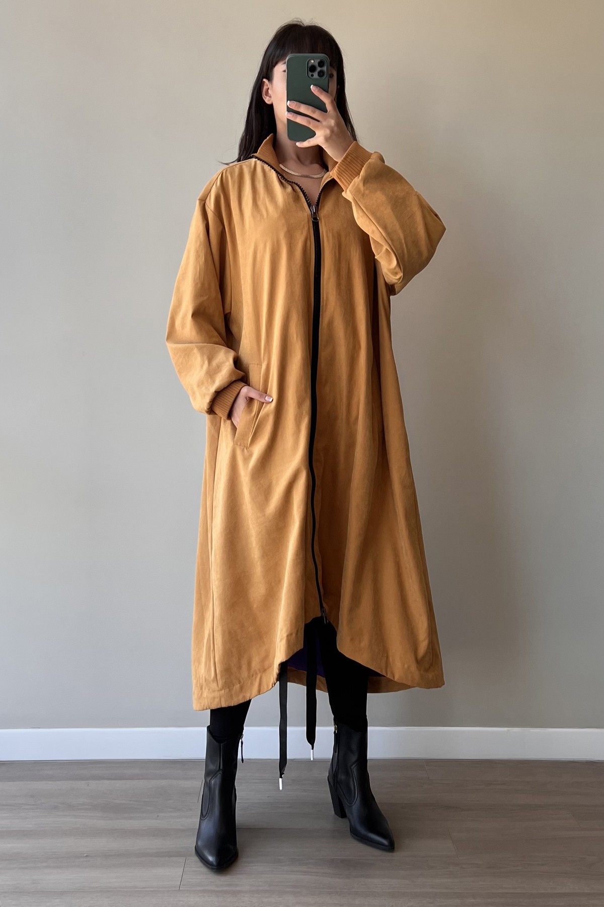 Trend Fashion Astarlı Trençkot SK-8342