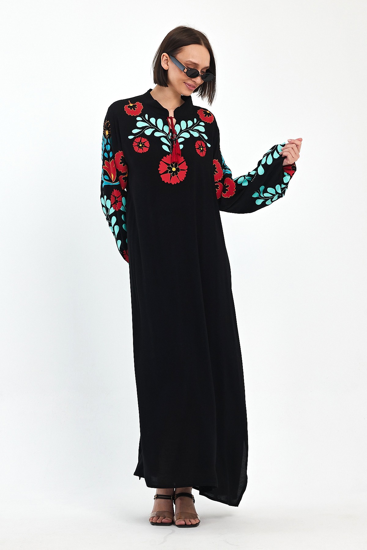 Gardenya Egzotik Nakışlı Elbise SK-8385