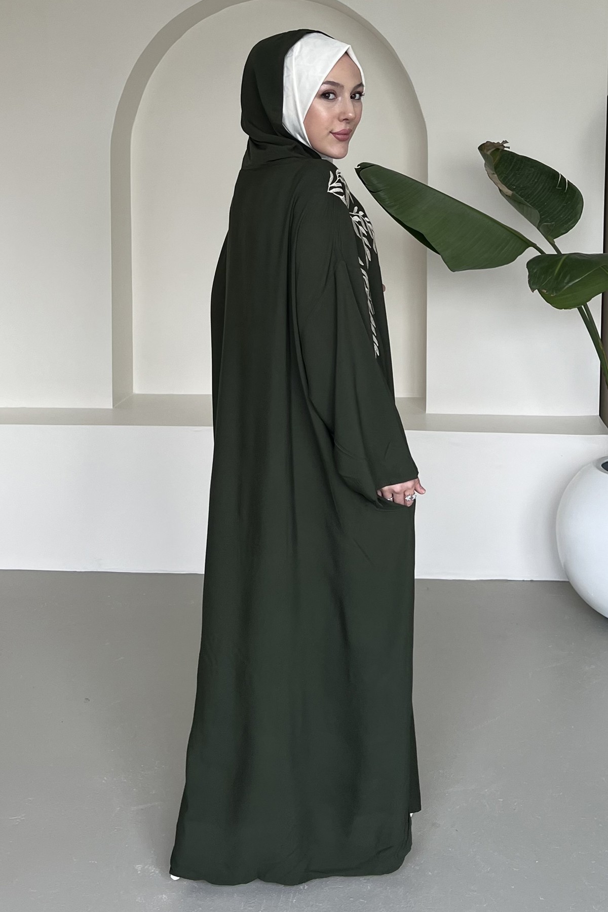 Sapphire Nakışlı Şapkalı Bohem Elbise SK-8392