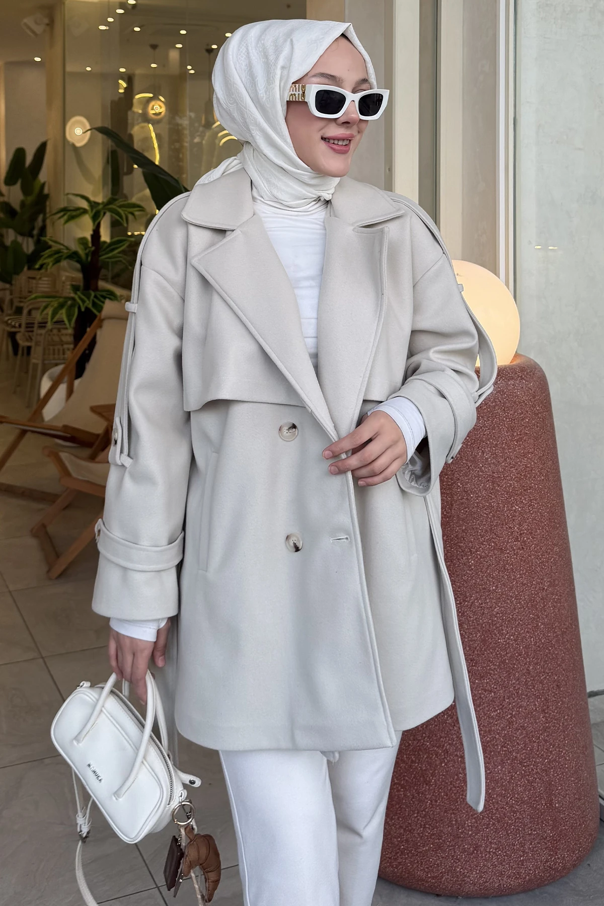 Bella Astarlı Kısa Trençkot ENS-8650