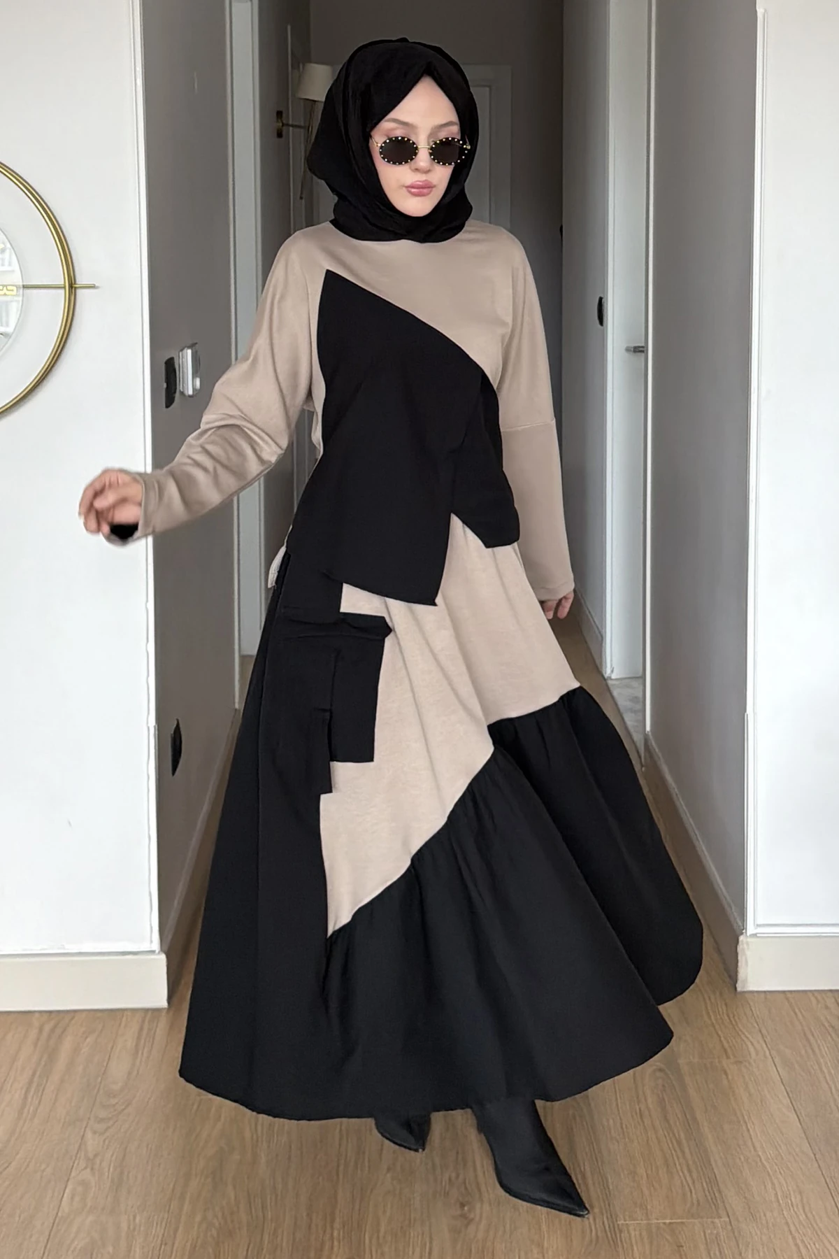 Berlin Kapüşonlu Paraşüt Detaylı Etekli Takım SK-8645