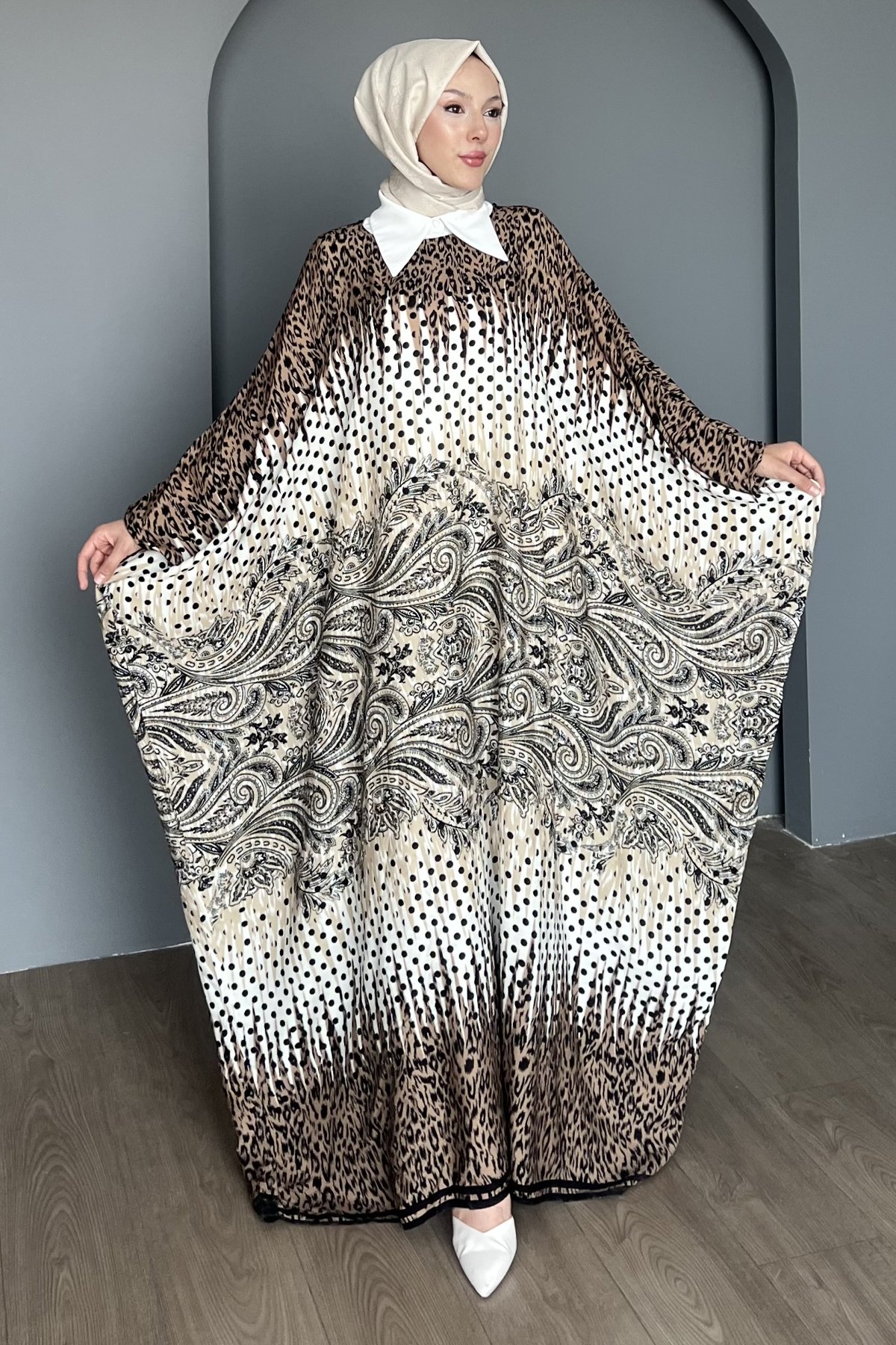 Fermin Çok Desenli Geniş Elbise SK-8487