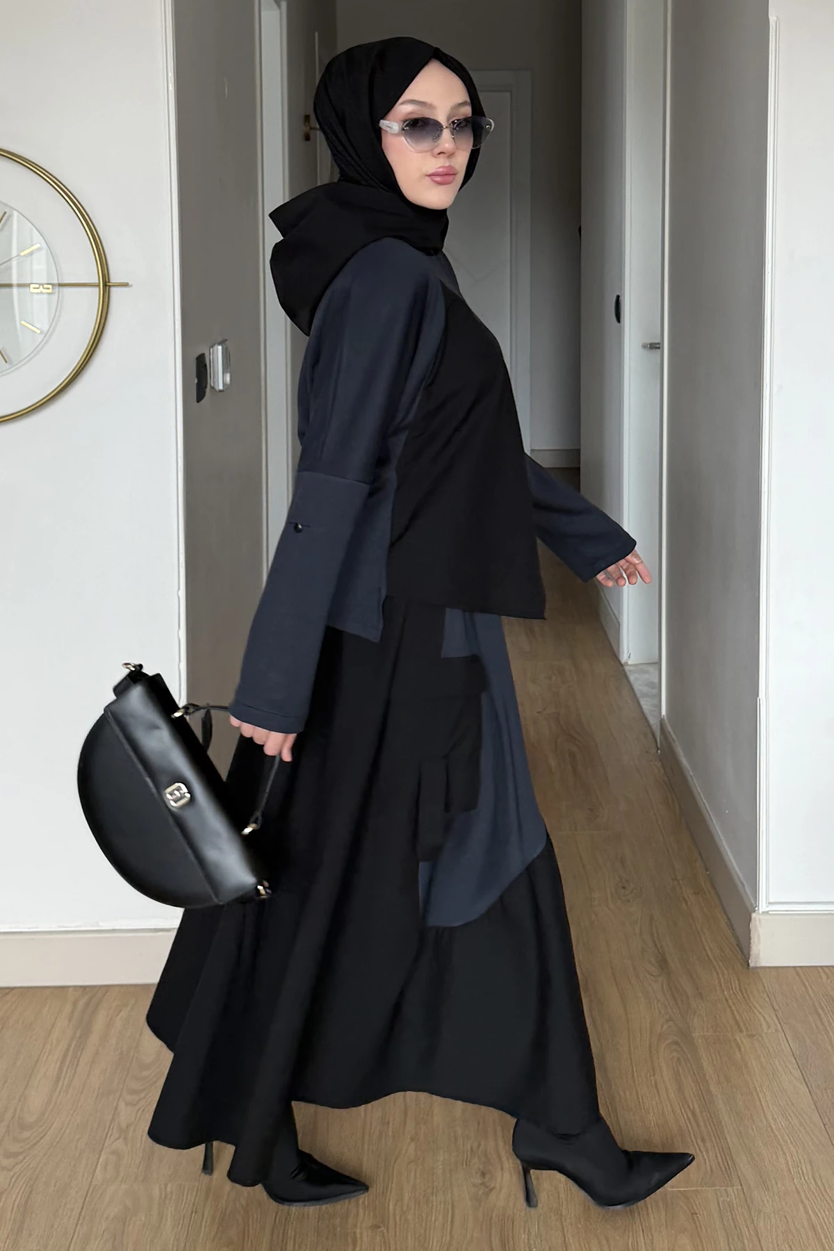 Berlin Kapüşonlu Paraşüt Detaylı Etekli Takım SK-8645