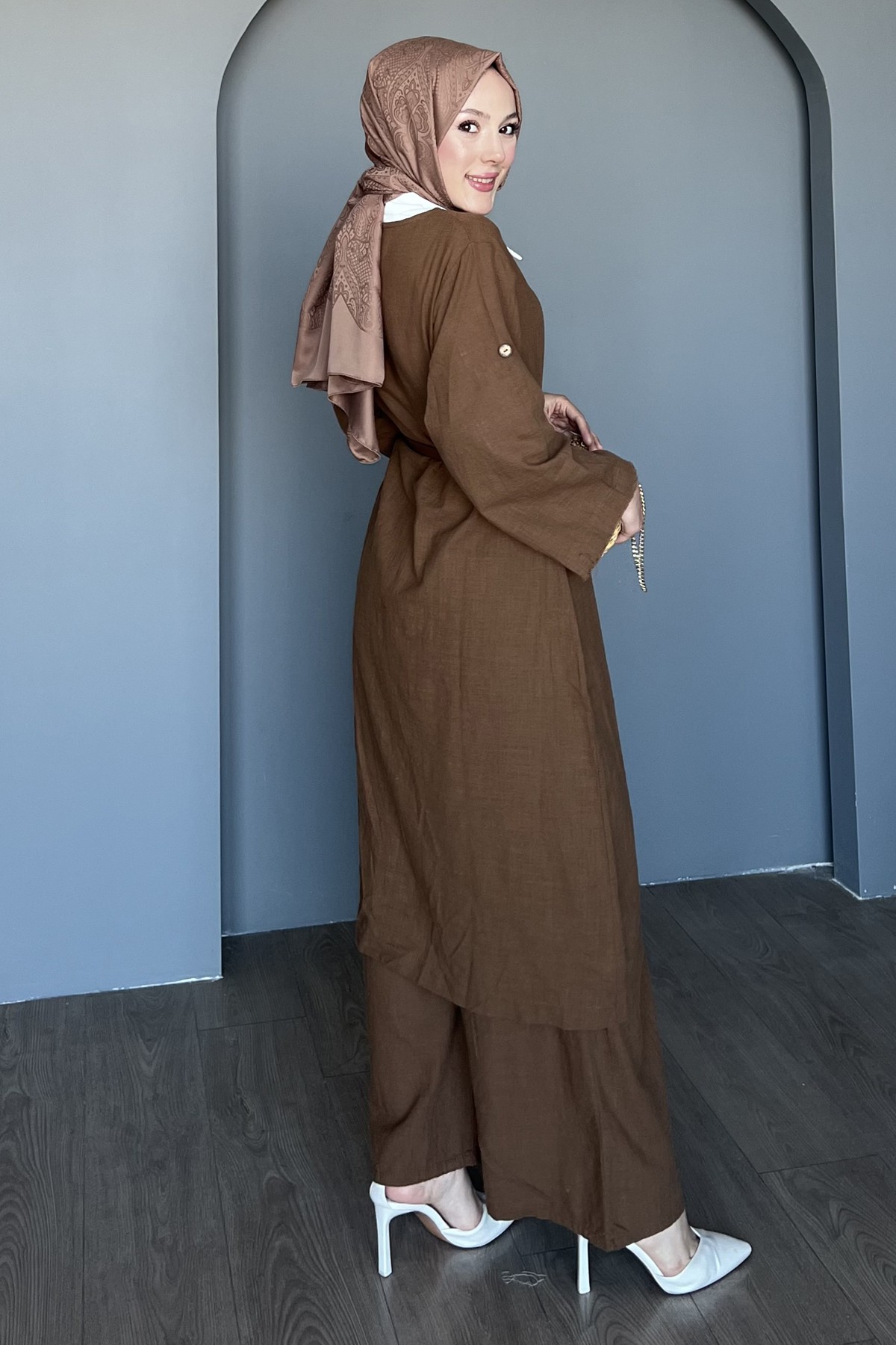 Meryem İkili Keten Takım  SK-8491