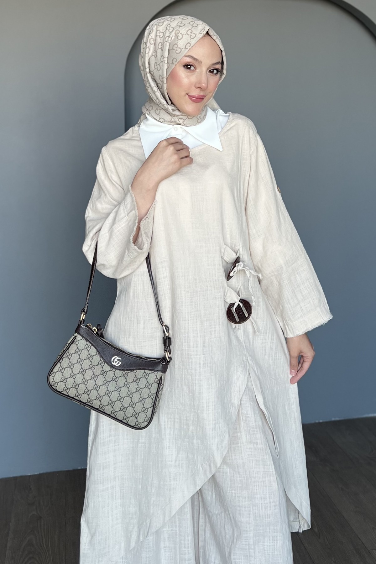 Meryem İkili Keten Takım  SK-8491