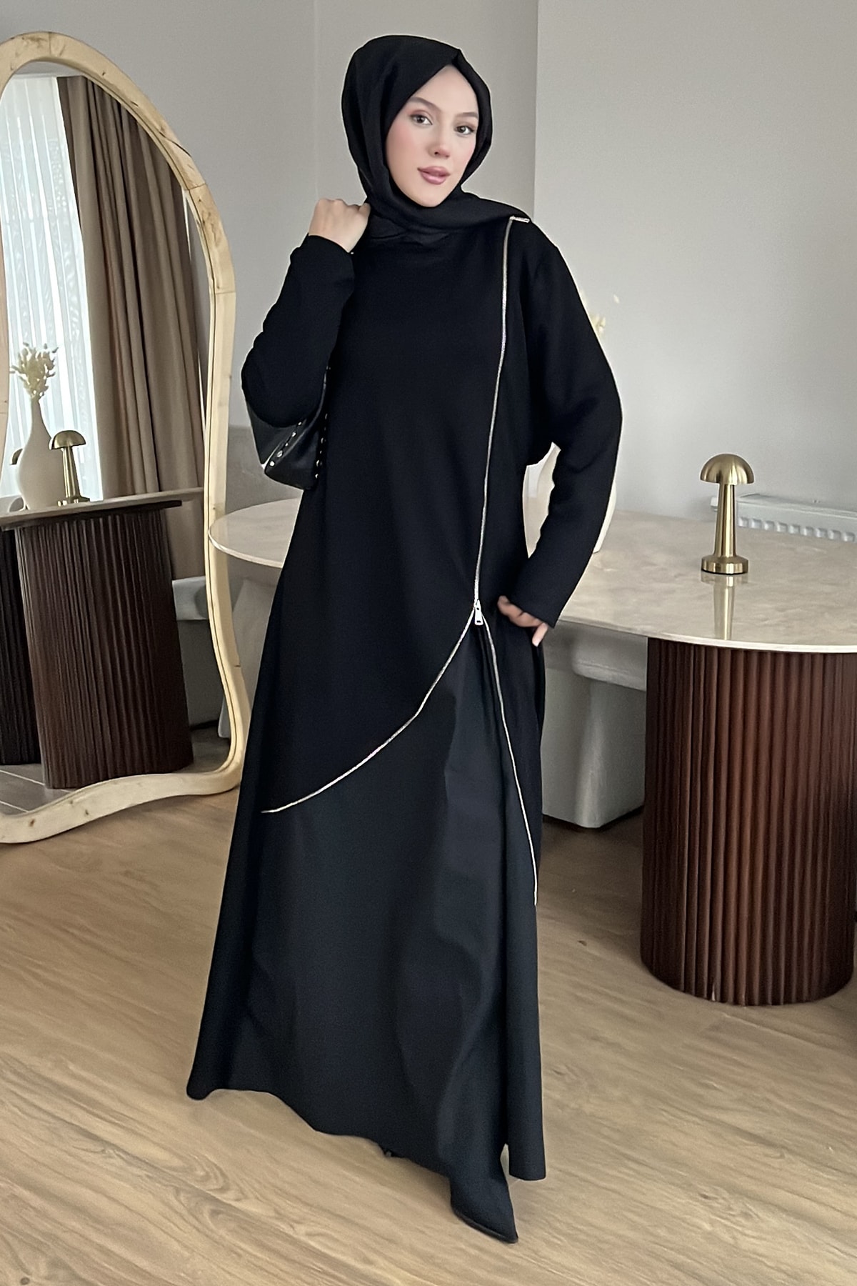 Brianna Fermuar Detaylı Elbise SK-8631