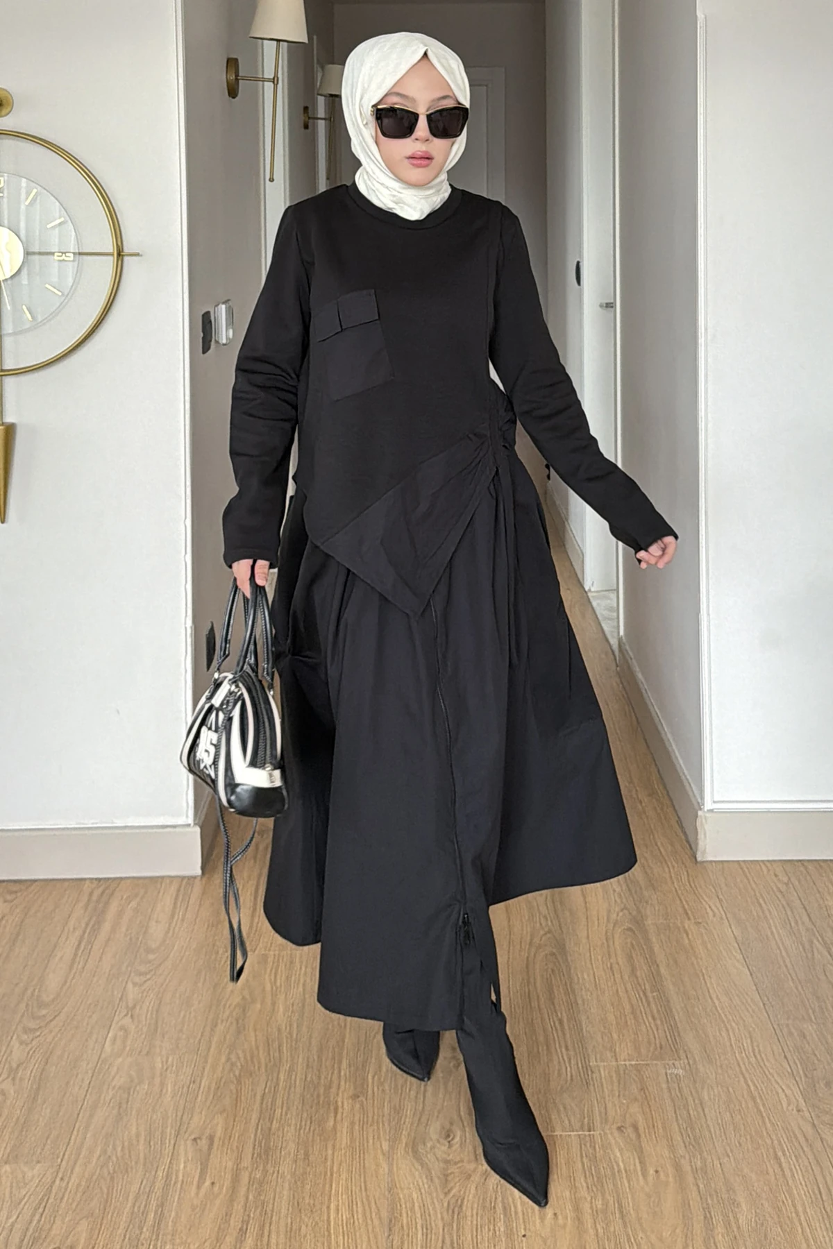 Andria Asimetrik Fermuarlı Etekli Takım SK-8630