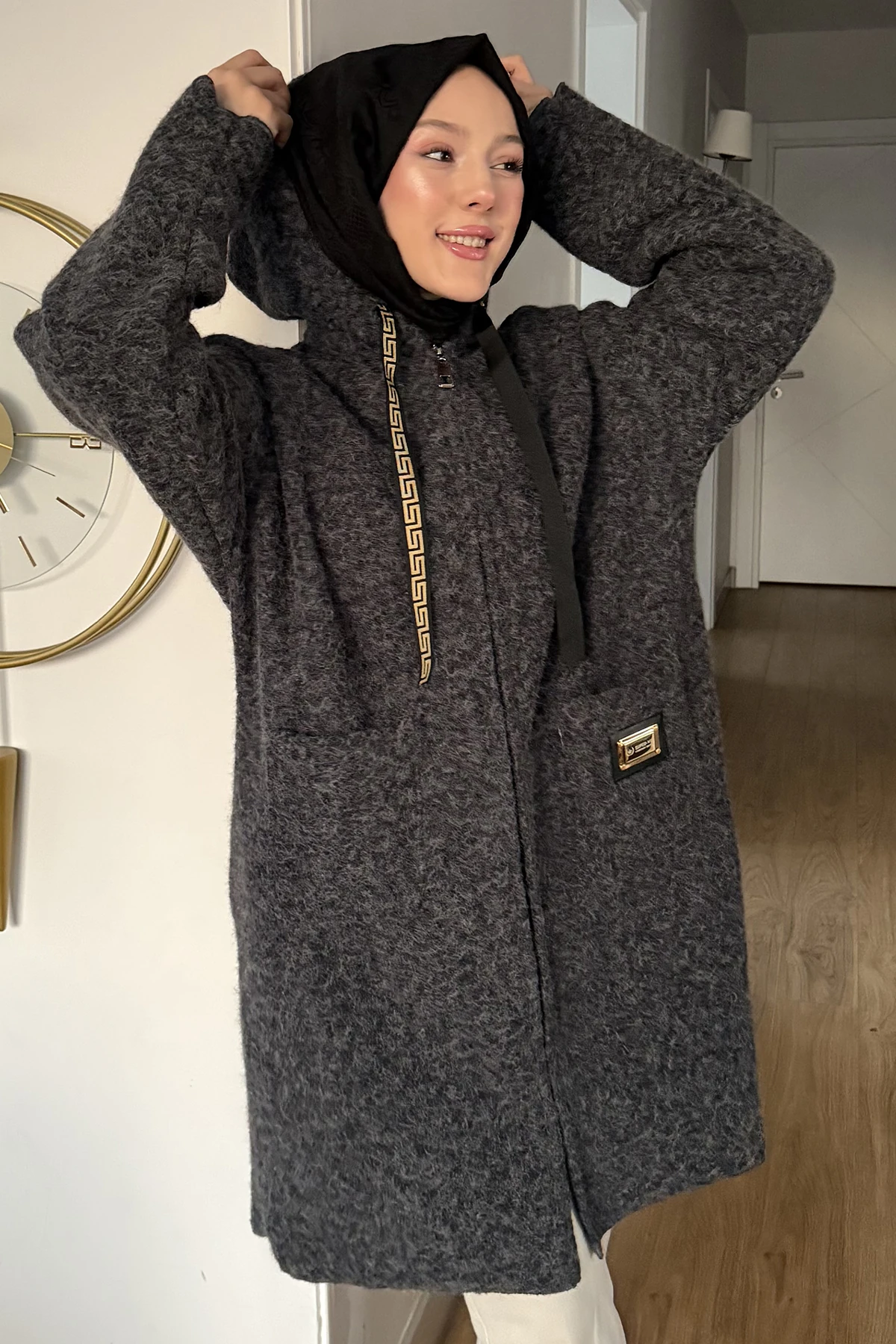 Sacha Kalın İpli Buklet Kumaş Ceket SK-8651