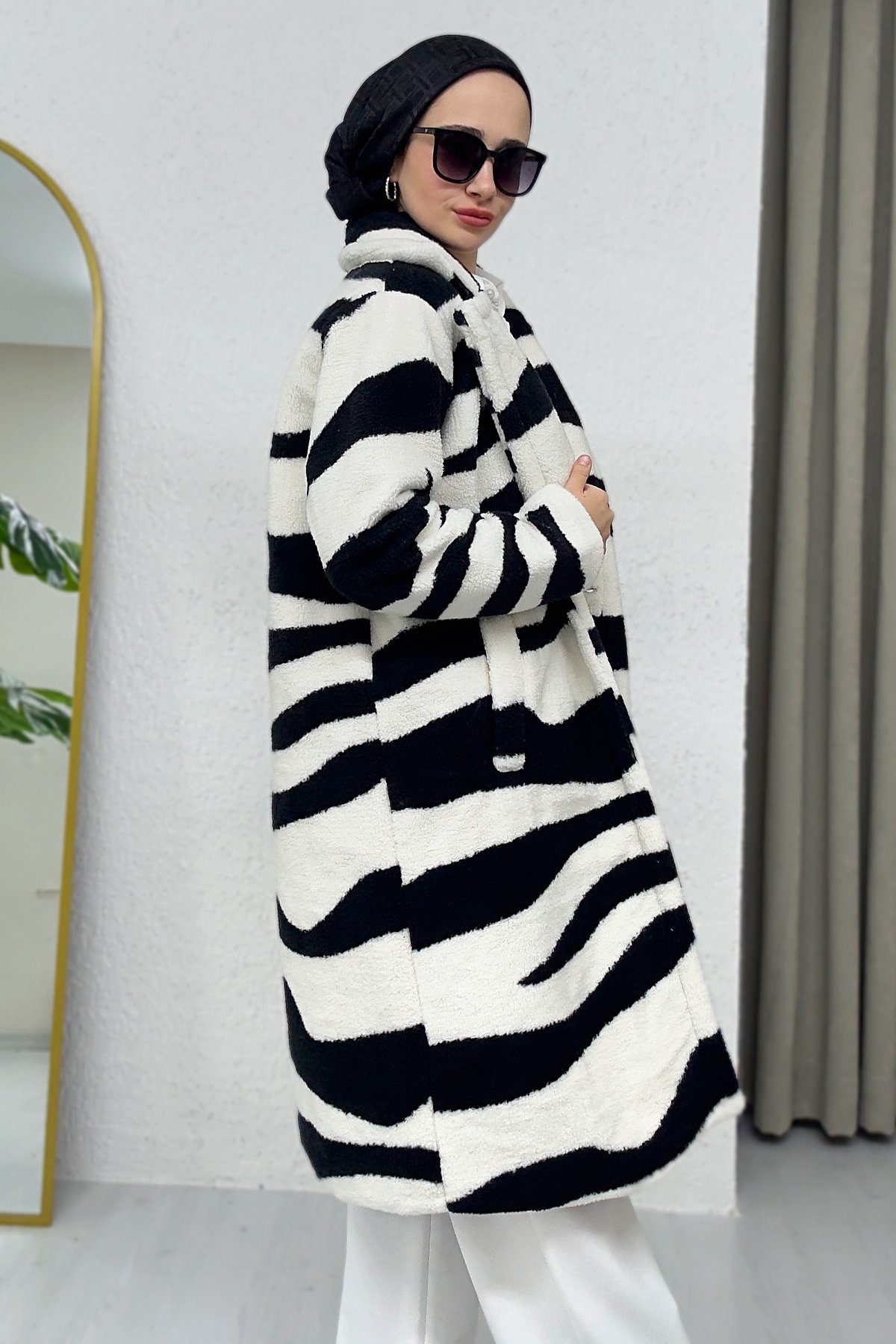 Zebra Astarlı Oversize Ceket SK-8362