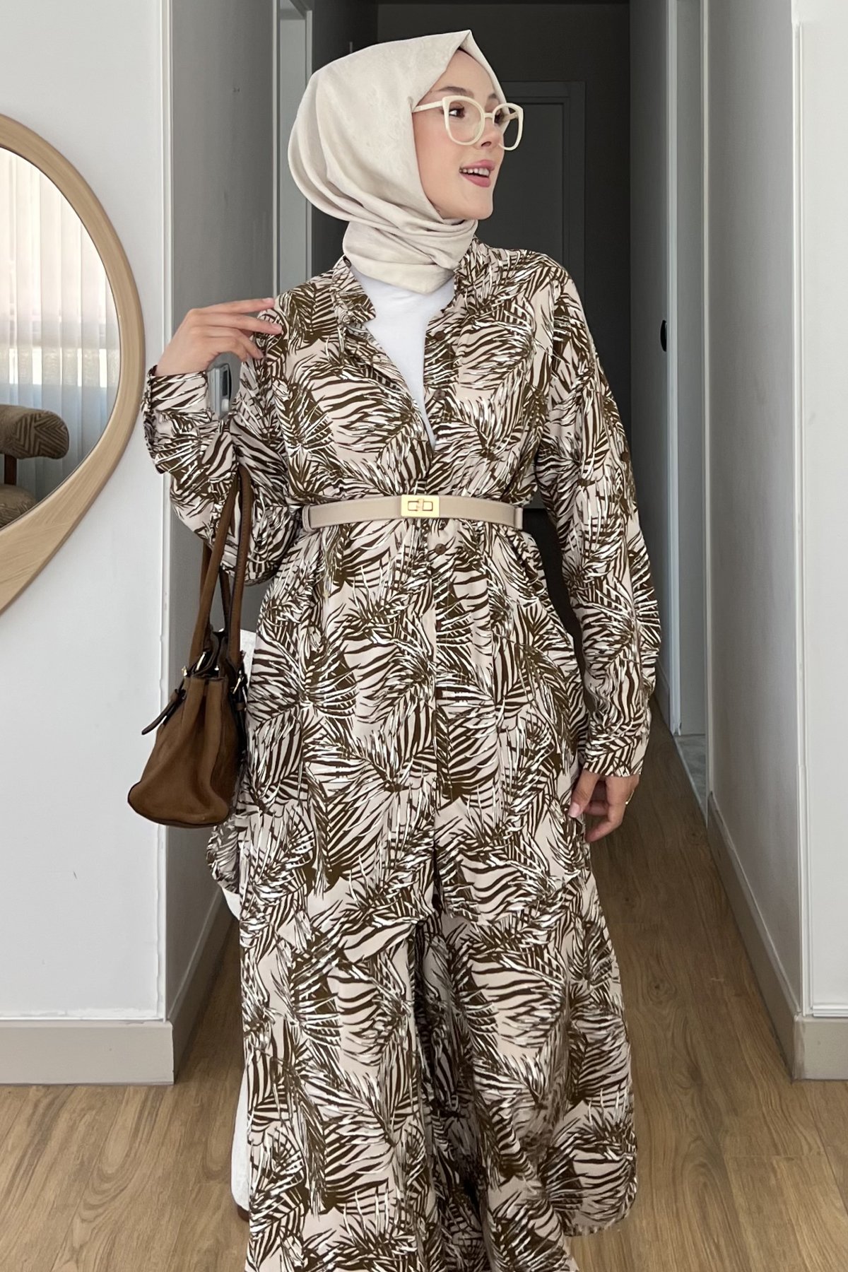Yaprak Desenli Bohem Takım SK-8546