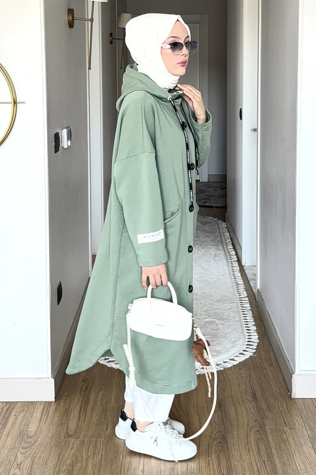 Lorenz İki İplik Düğme Detaylı Kapüşonlu Kap SMR-8627