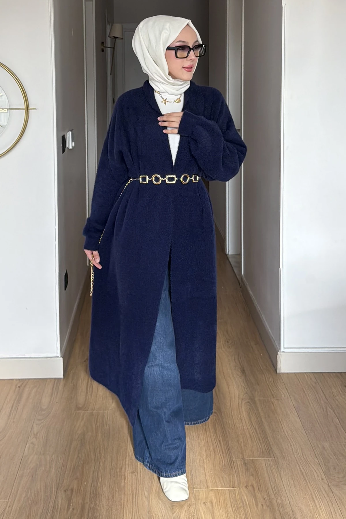 Sueda Düz Angora Kumaş Hırka SMR-8647