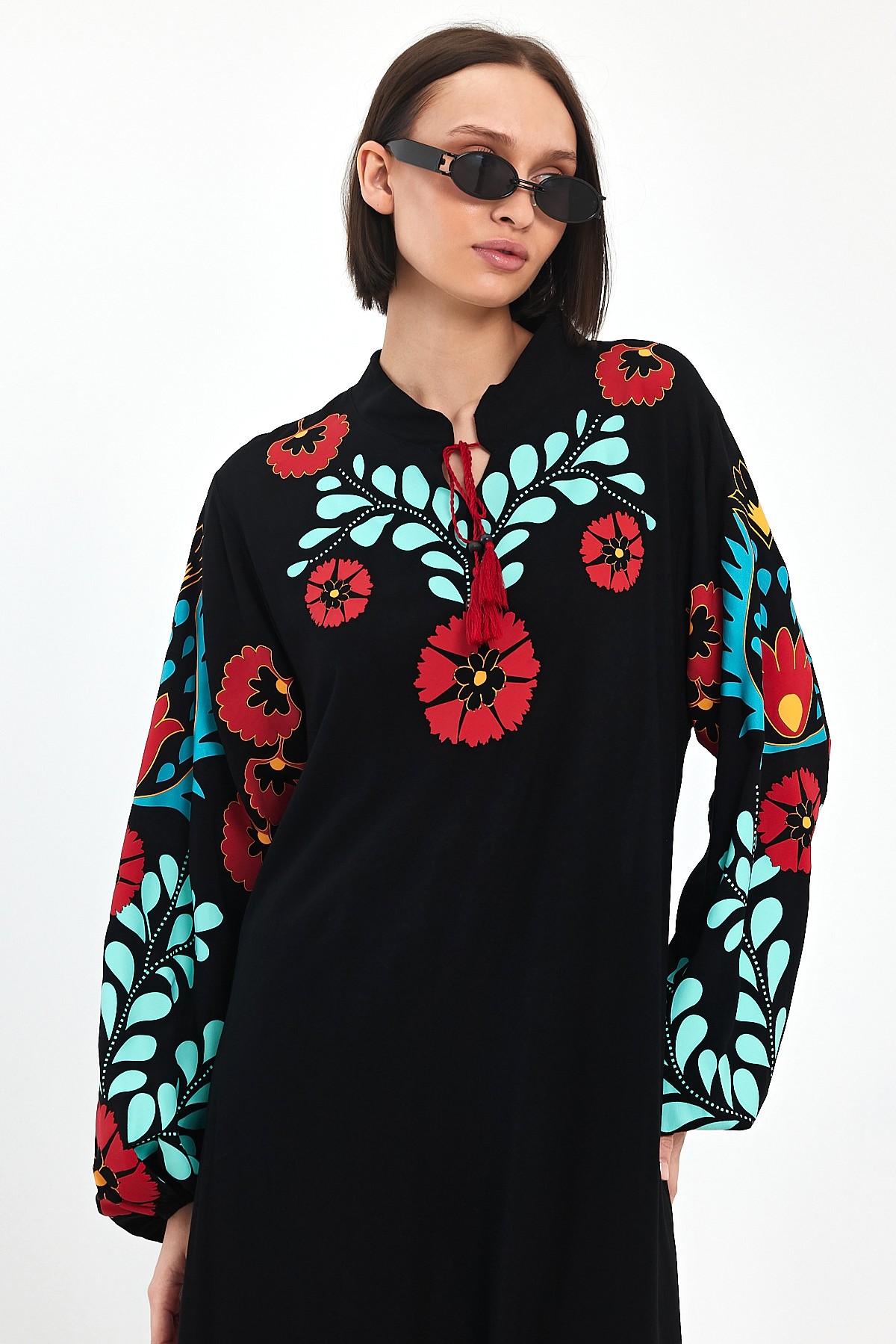 Gardenya Egzotik Nakışlı Elbise SK-8385