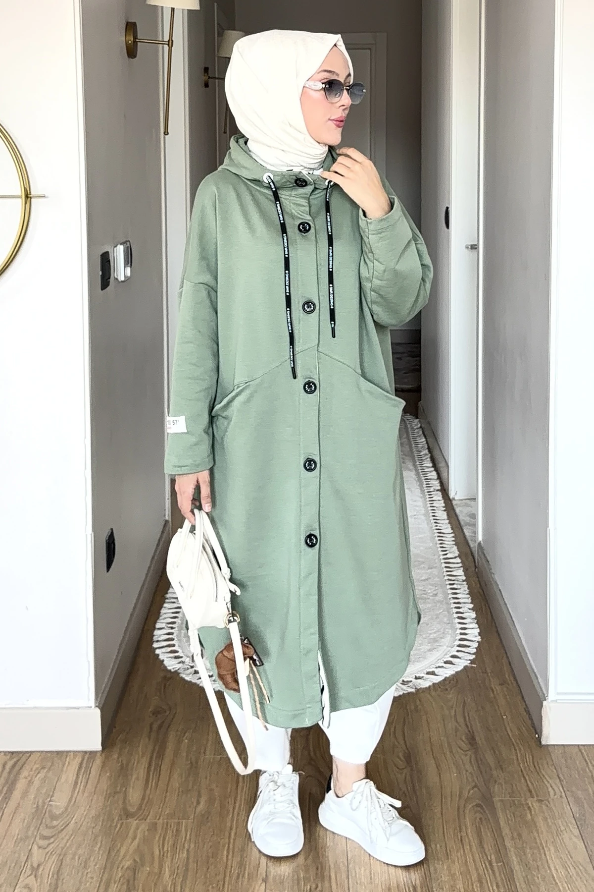 Lorenz İki İplik Düğme Detaylı Kapüşonlu Kap SMR-8627