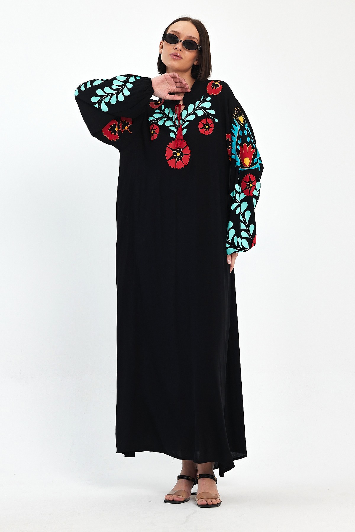 Gardenya Egzotik Nakışlı Elbise SK-8385