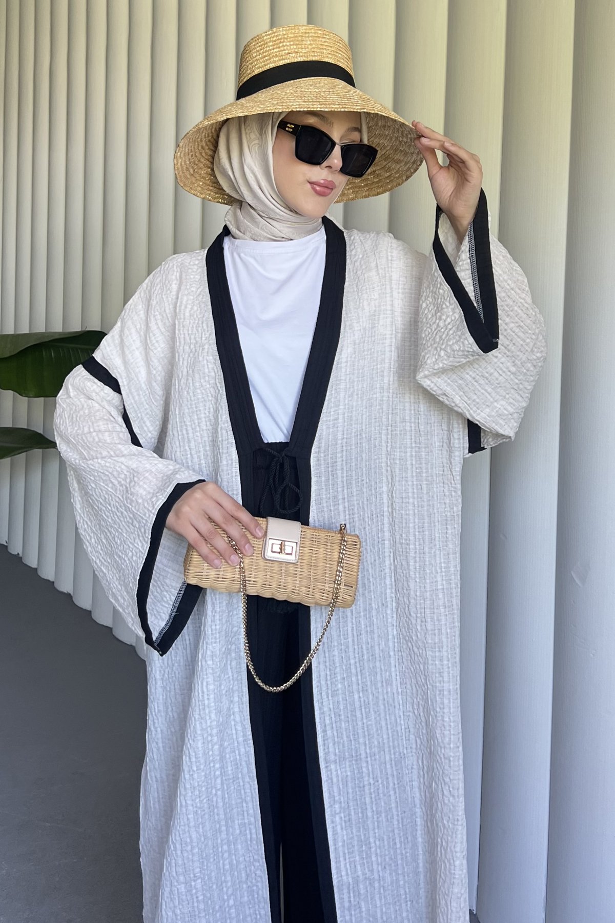 Ferayen Bağlama Detaylı Kimono Takım DMR-8522