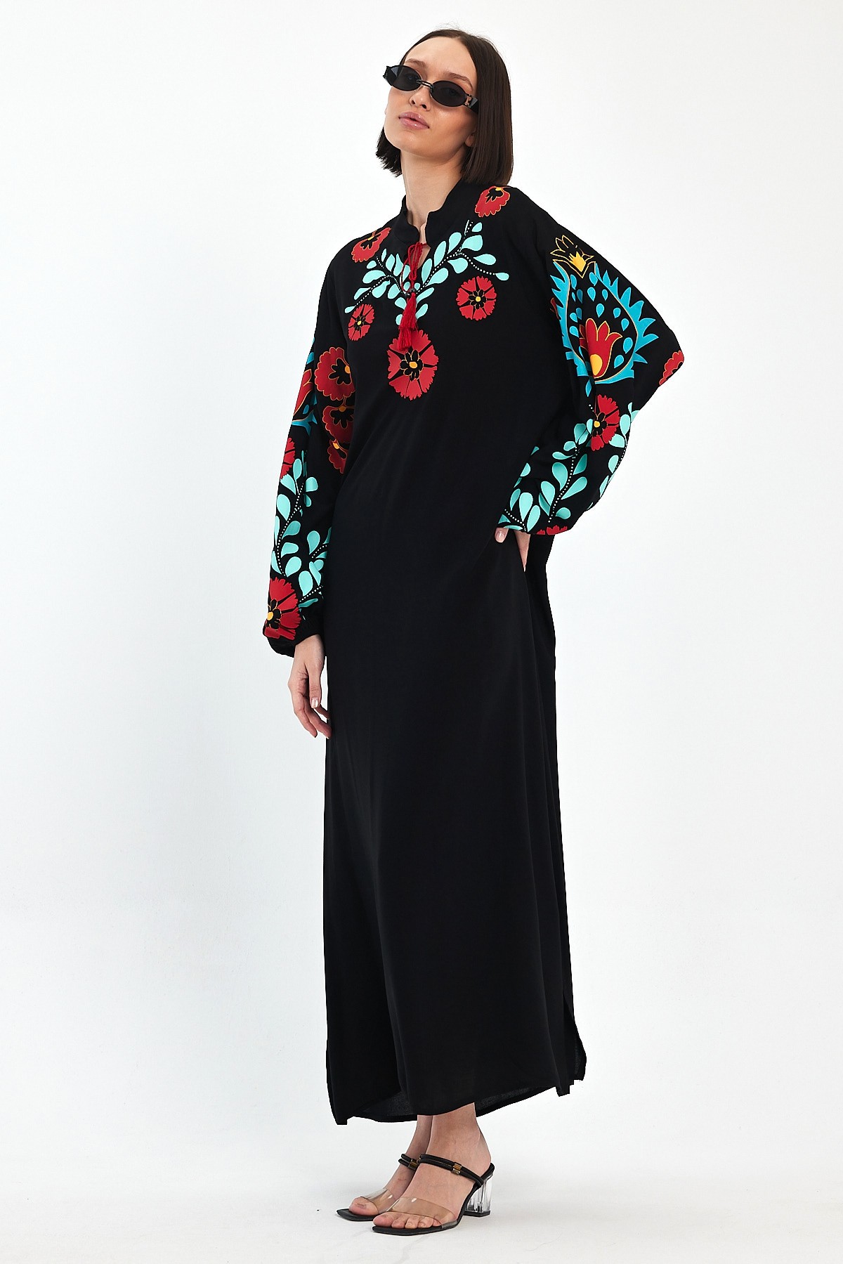 Gardenya Egzotik Nakışlı Elbise SK-8385