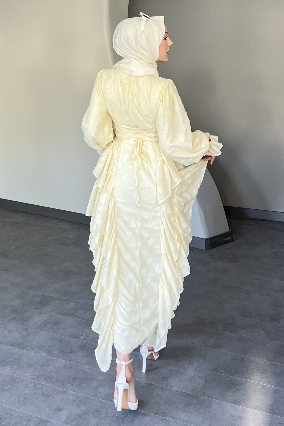 Nadia Fırfır Detaylı Elbise SK-8570