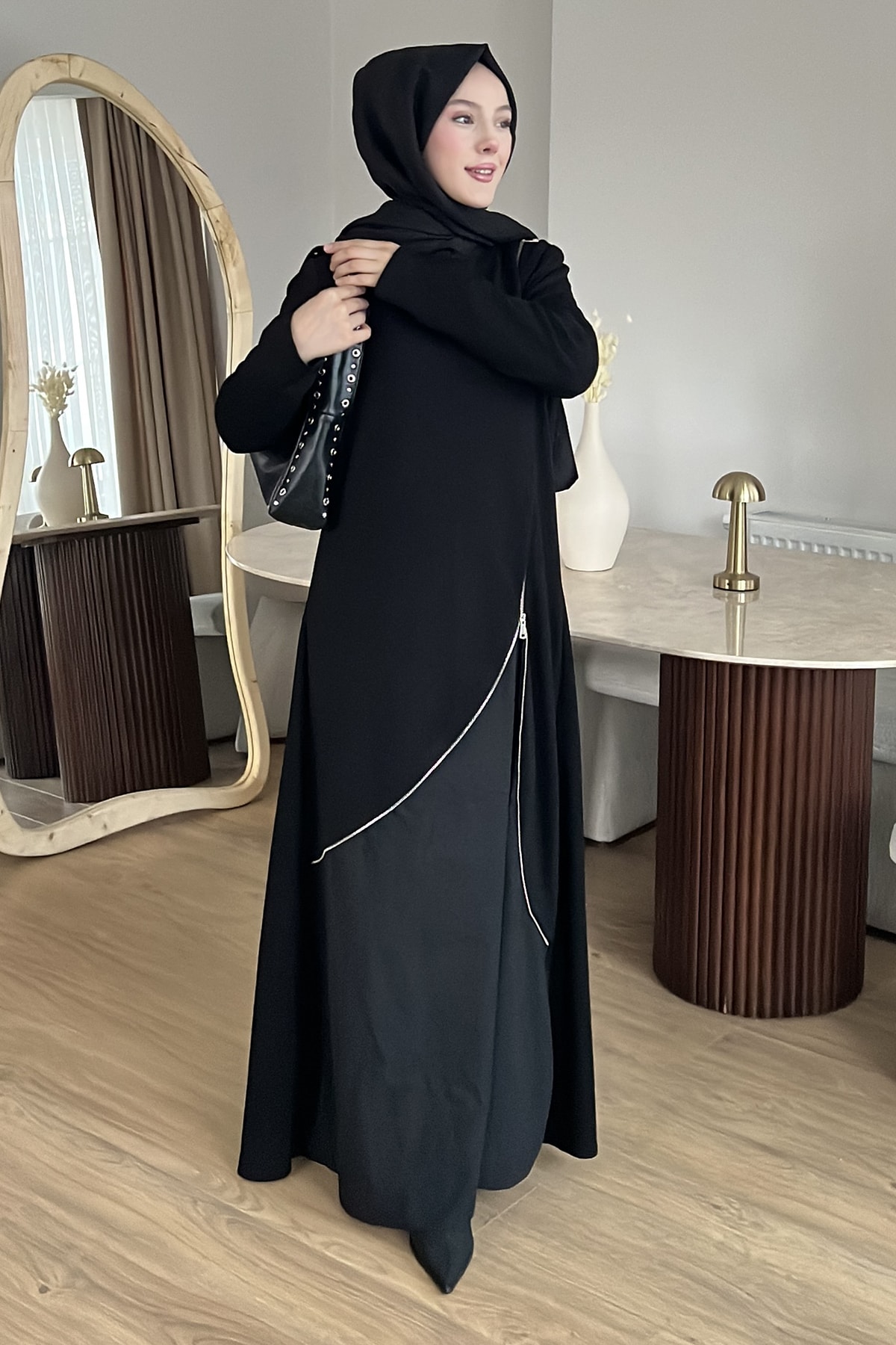 Brianna Fermuar Detaylı Elbise SK-8631