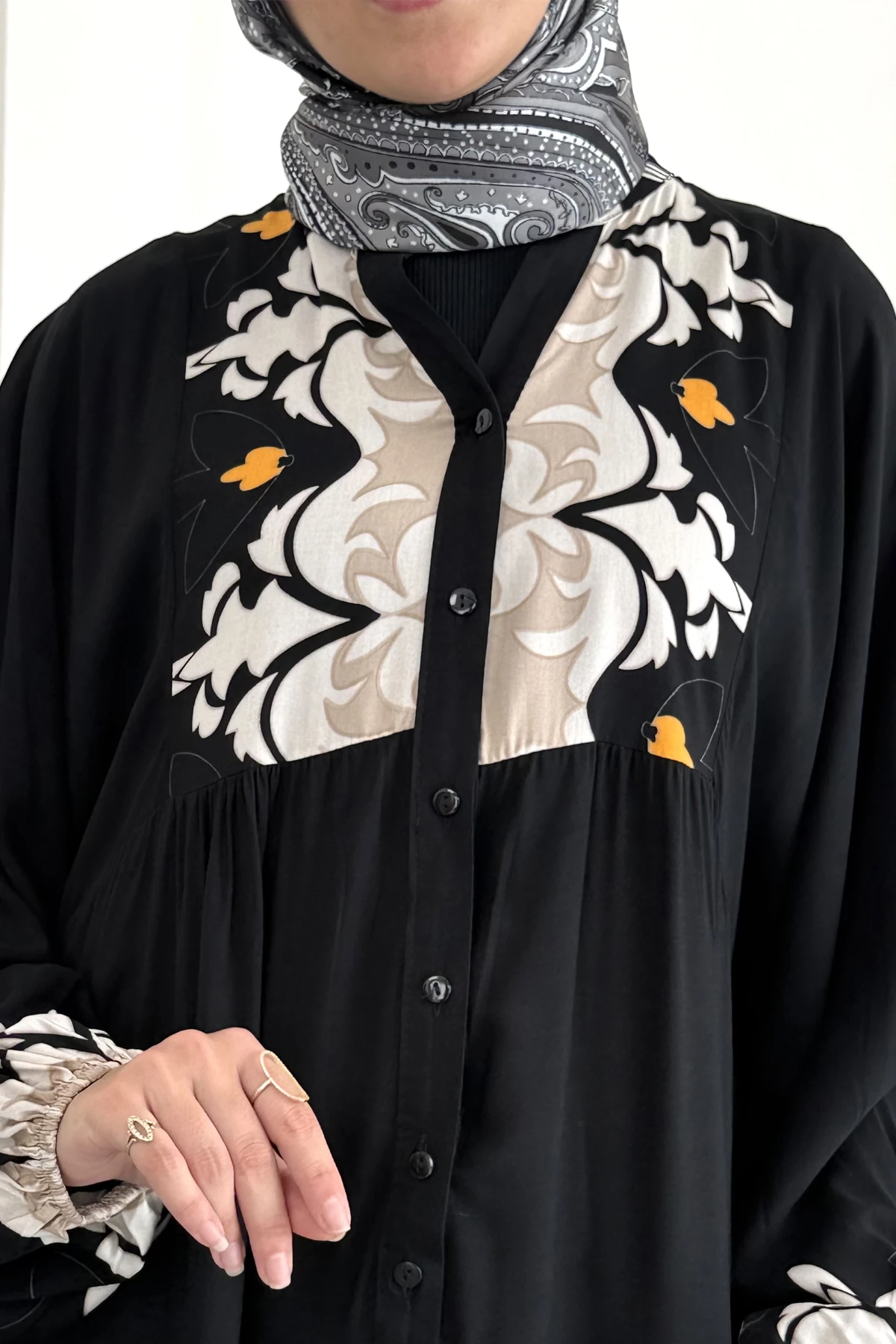 Sultan Motif Desenli Viskon Elbise SK-8555 