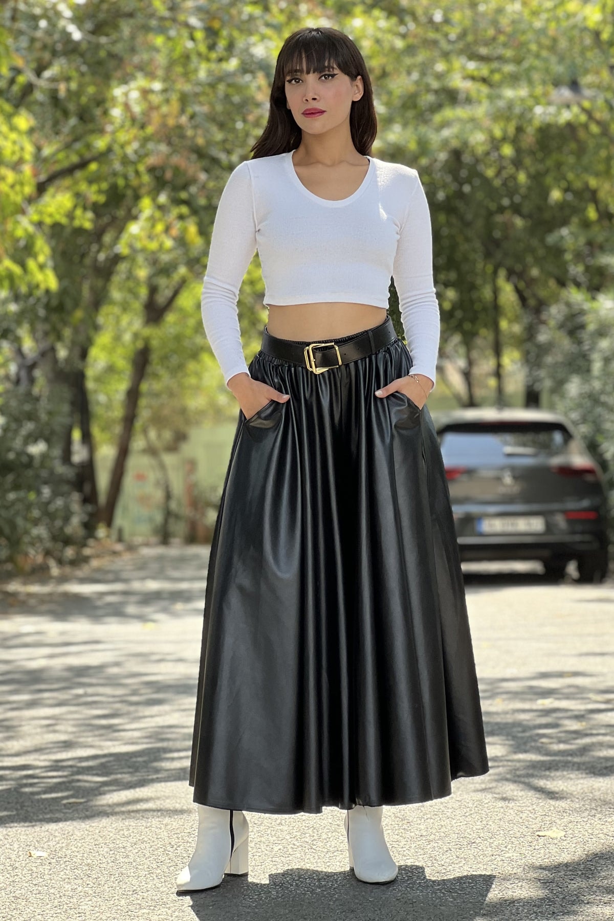 Deri Kelebek Etek Pantolon SK-8314