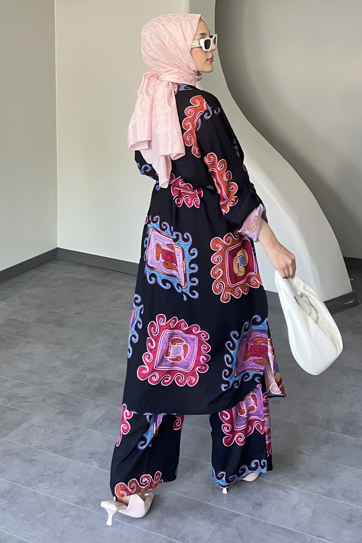 Kare Motif Desenli Uzun Gömlekli Takım SK-8568
