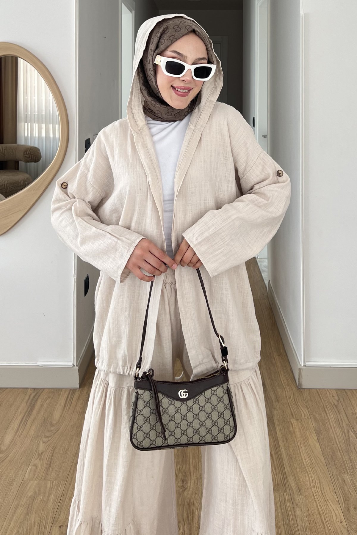Lavin Sırt Yaldızlı Keten Takım BGN-8529