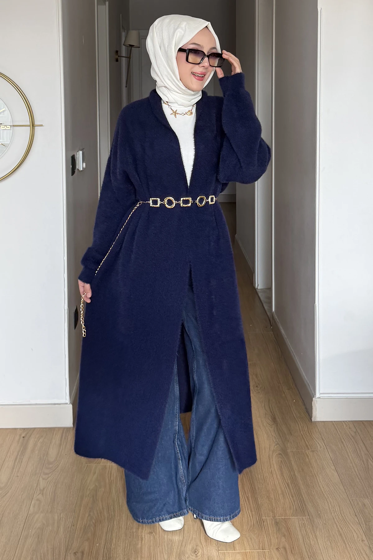 Sueda Düz Angora Kumaş Hırka SMR-8647