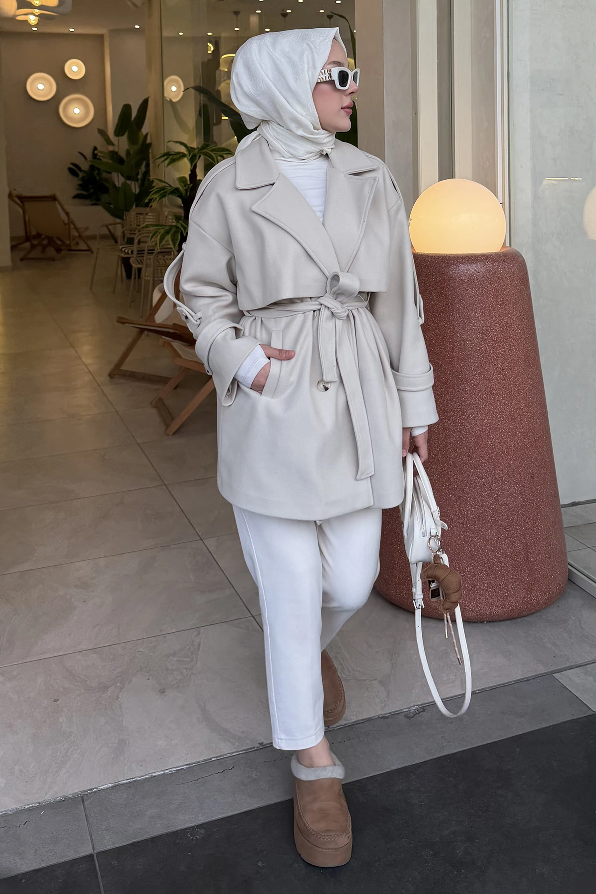 Bella Astarlı Kısa Trençkot ENS-8650