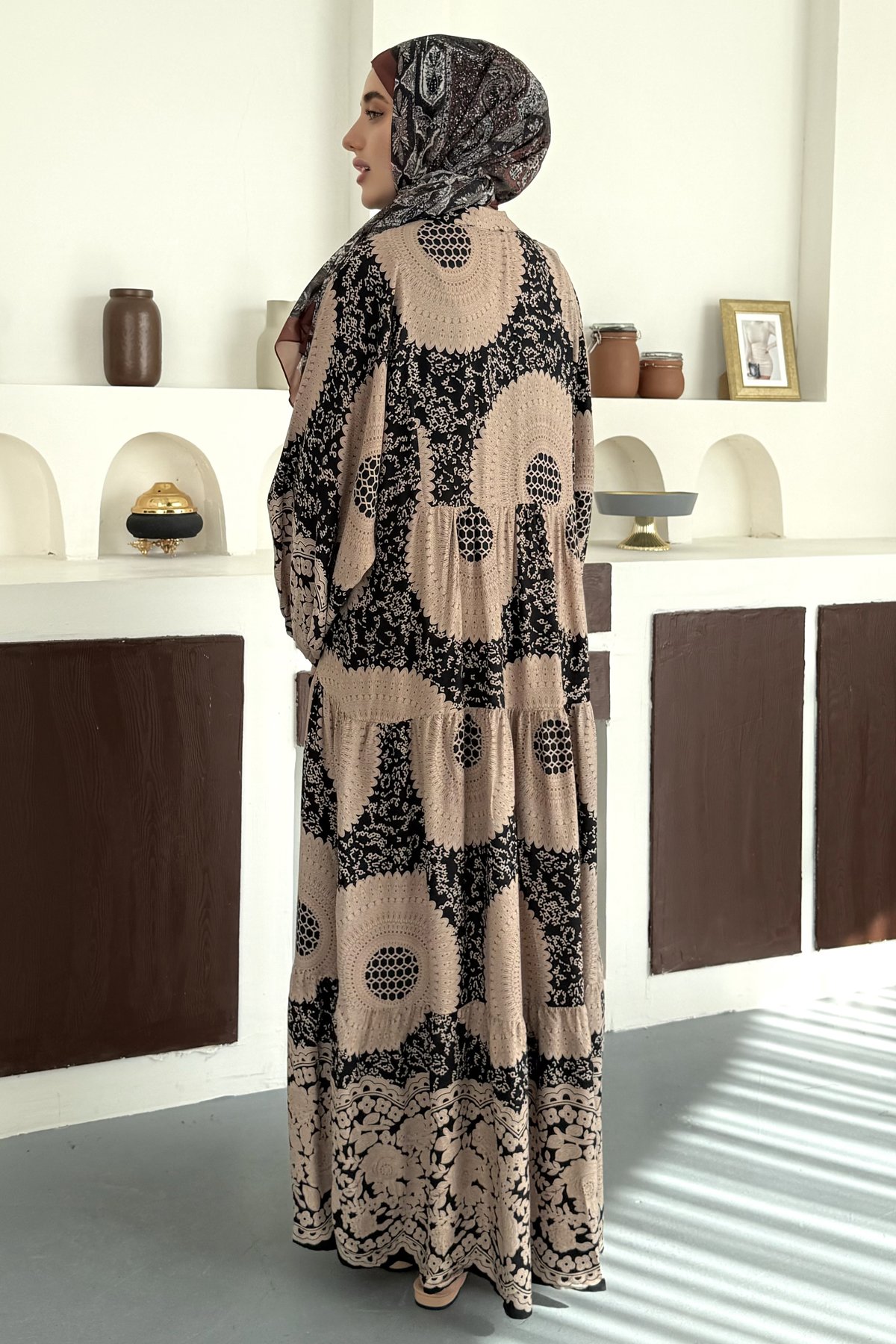 Yasemin Desenli Viskon Elbise SK-8554