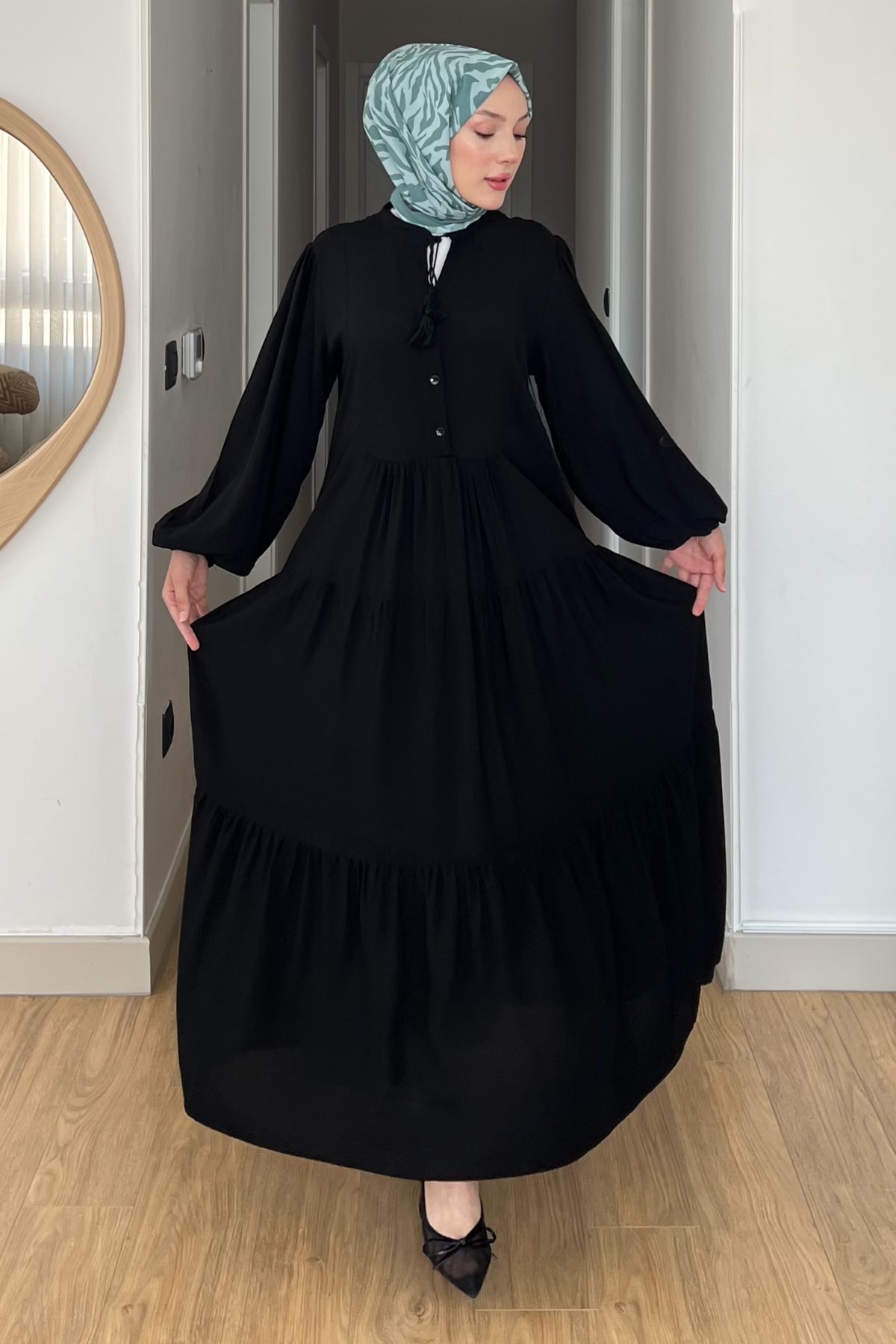 Düğmeli Basic Elbise SK-8540