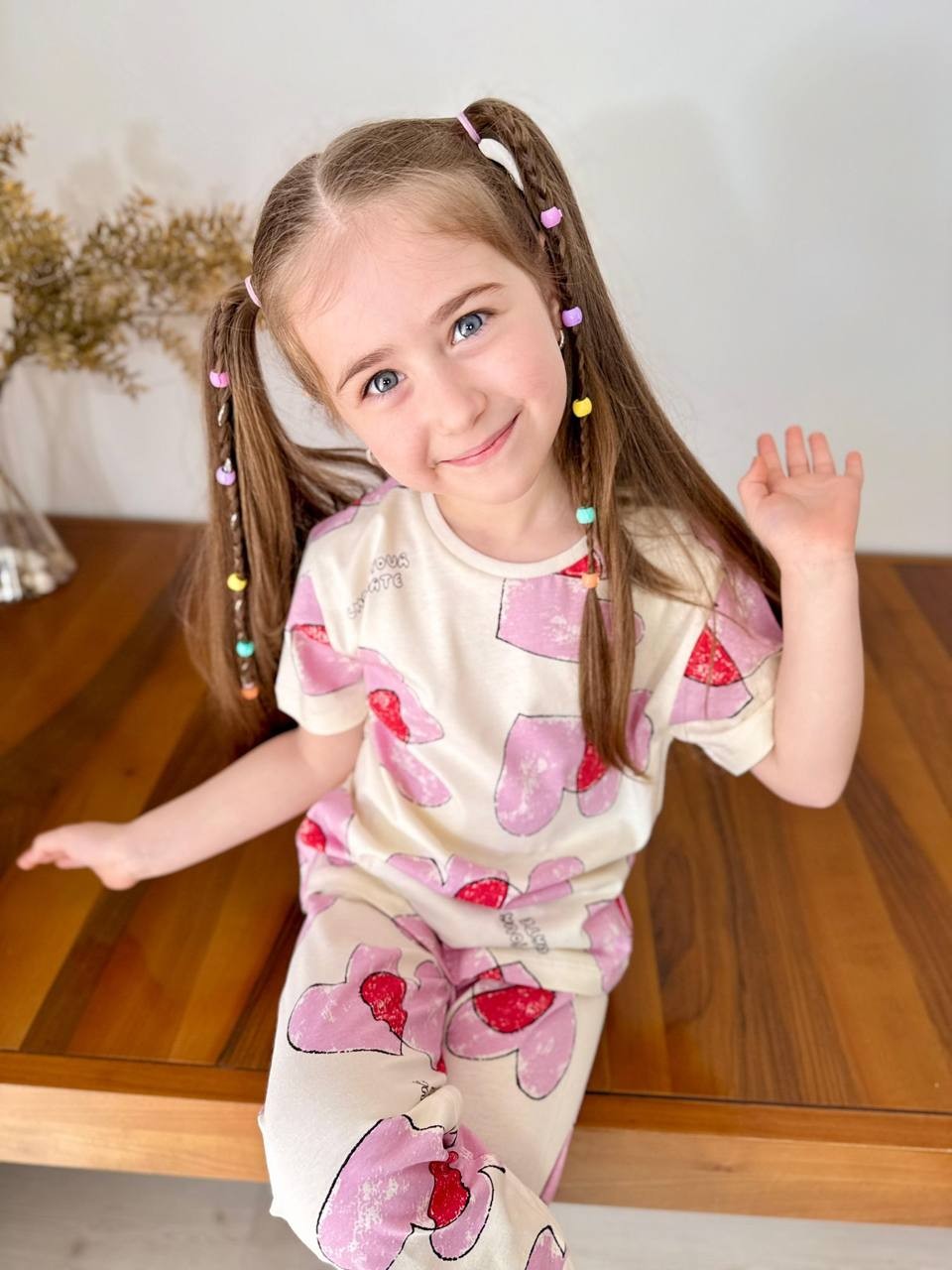 Kısa Kol Baskılı Pijama Takımı