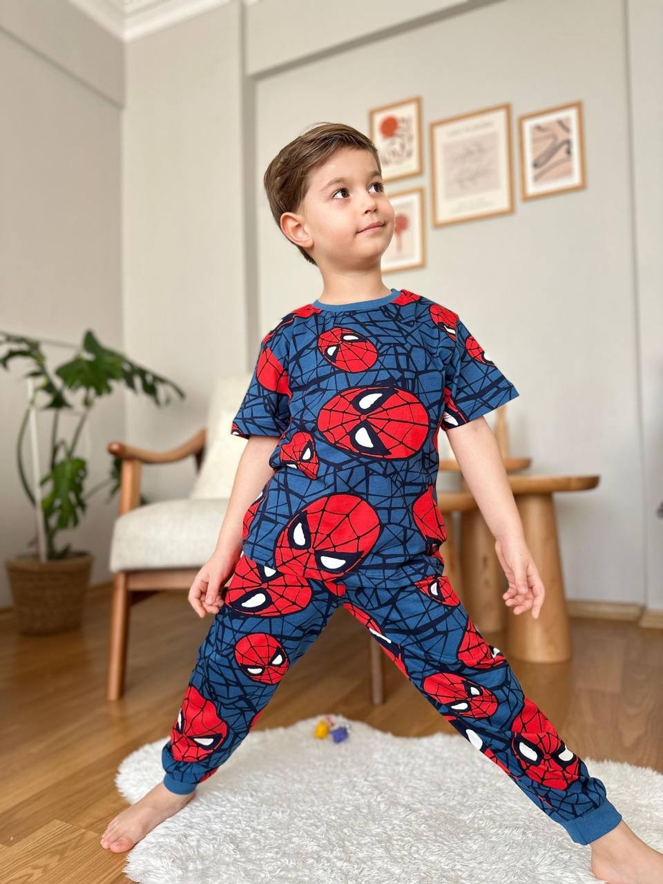 Kısa Kol Baskılı Pijama Takımı 9008
