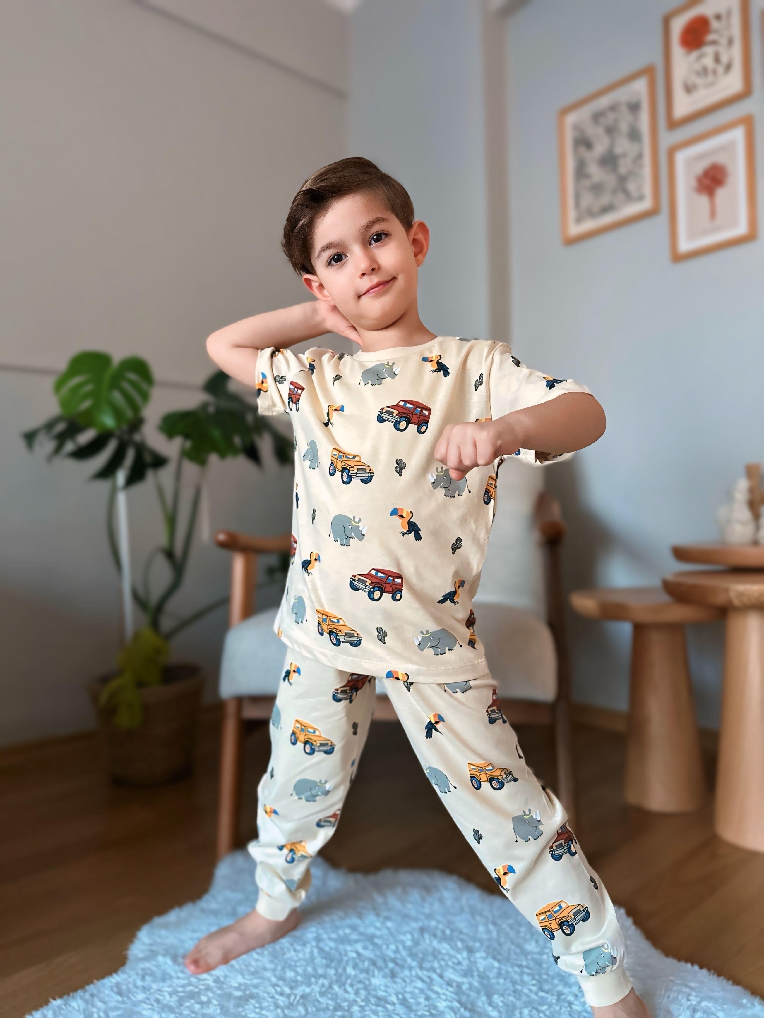 Kısa Kol Baskılı Pijama Takımı 9008