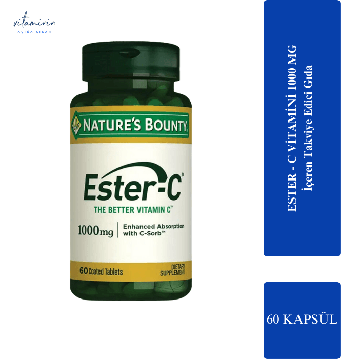 Nature's Bounty Ester-C 1000 mg 60 Tablet قرص ویتامین سی 