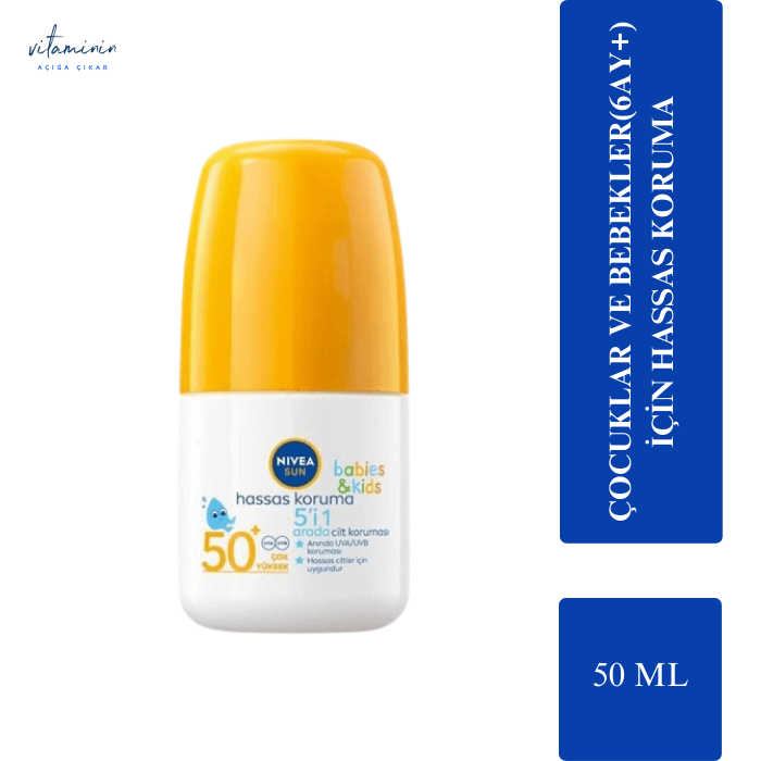 Nivea Sun Kids Hassas Koruma Güneş Koruyucu Roll-on SPF50+ 50 Ml