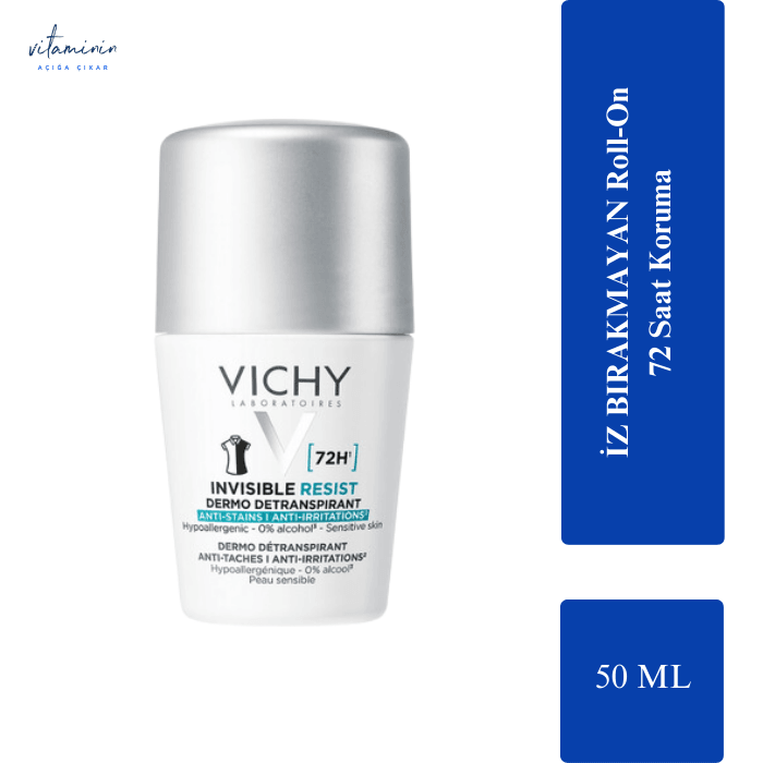 Vichy Invisible Resist 72H Antiperspirant Roll-On Deodorant 50ml