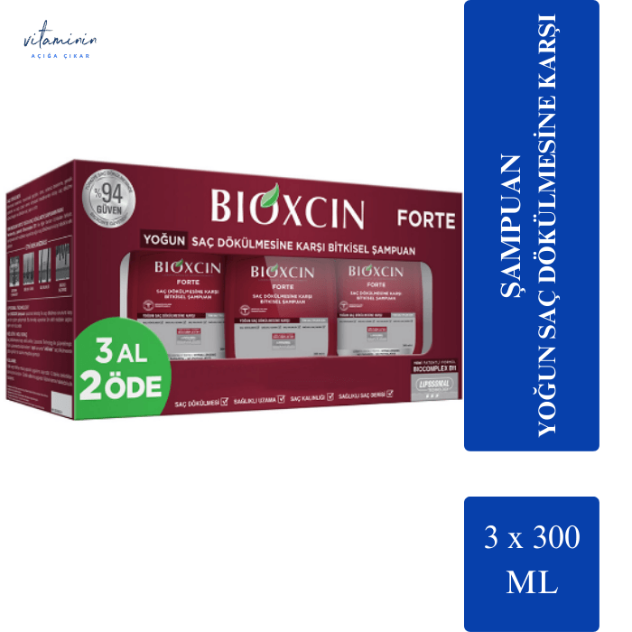Bioxcin Forte Saç Dökülmesine Karşı Şampuan 300 ml - 3 Al 2 Öde Paket