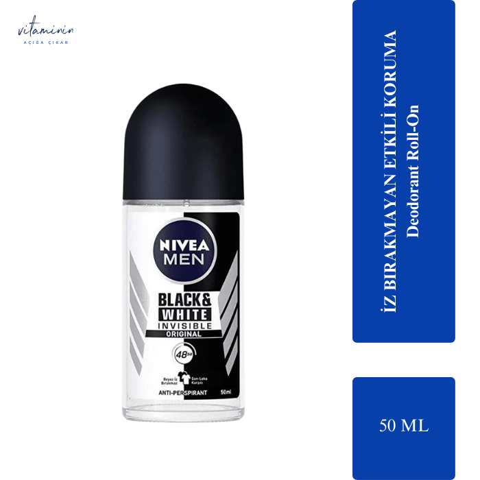 Nivea Erkek Roll-On Deodorant Black & White Invisible Original 50 ML