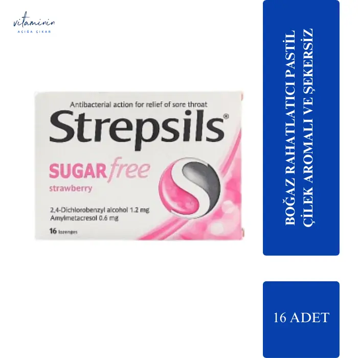 (16 عددی) Strepsils آبنبات مکیدنی توت فرنگی برند