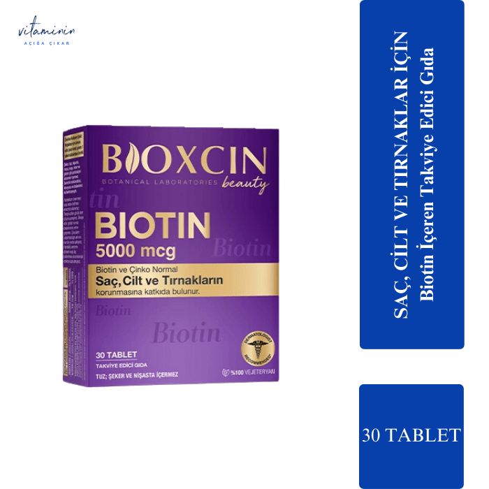 Bioxcin Biotin 5000 mcg 30 Tablet - Takviye Gıda