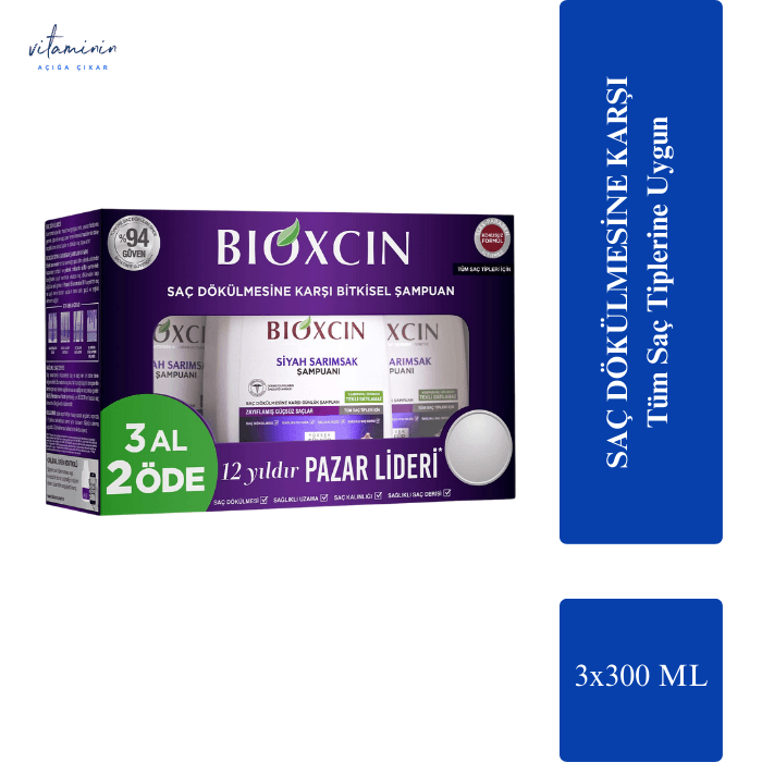 Bioxcin Siyah Sarımsak Şampuanı 300 ml- 3 Al 2 Öde Paket