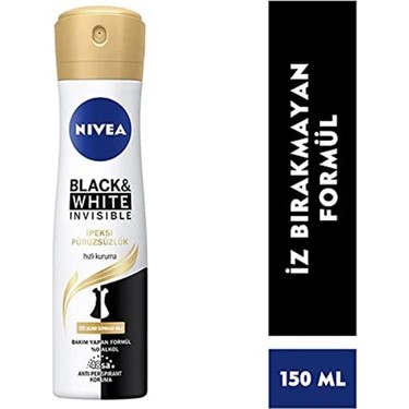  Nivea Black & White Invisible 150 ML اسپری ضد عرق زنانه