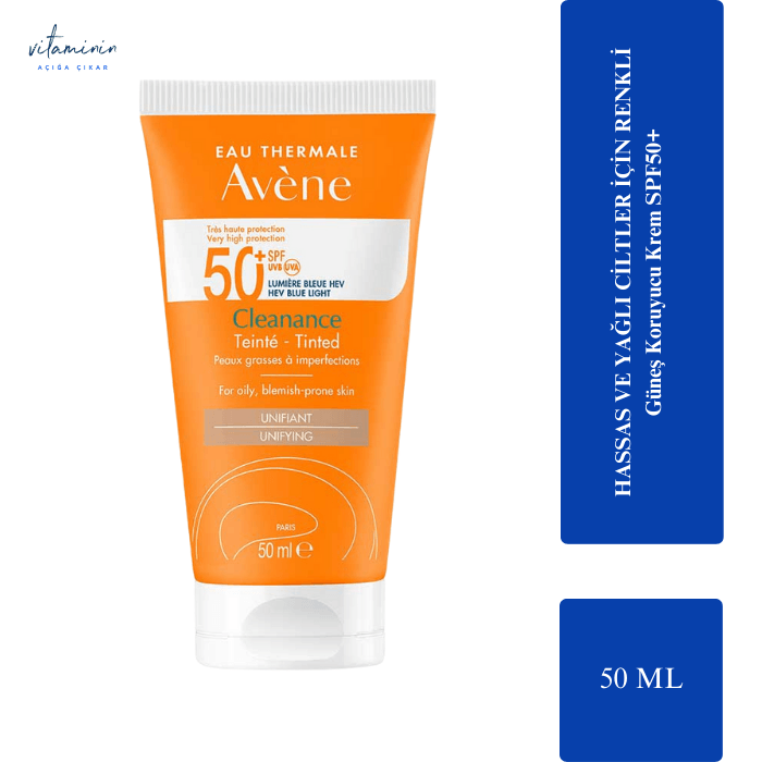 Avene Solaire Cleanance Renkli Güneş Kremi SPF 50+ 50 ml