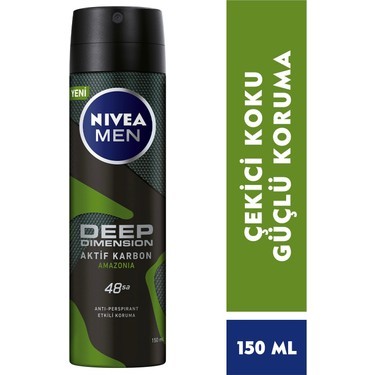  Nivea Erkek Deodorant Sprey Deep Amazonia 150 ML