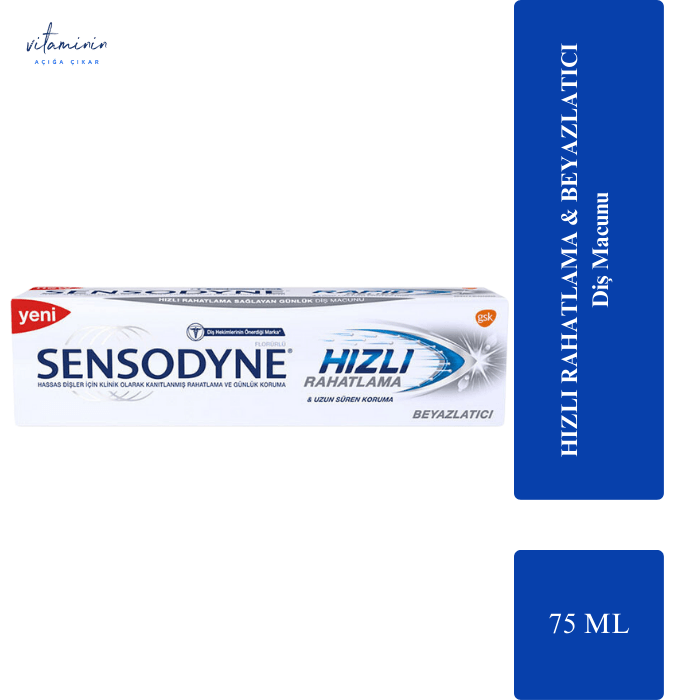 تسکین دهنده سریع و سفید کننده Sensodyne 75 ML خمیر دندان