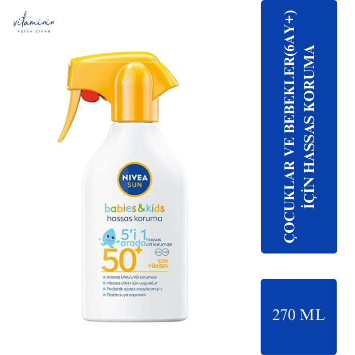  Nivea Bebek ve Çocuklar İçin Güneş Spreyi SPF50+ 270 ml