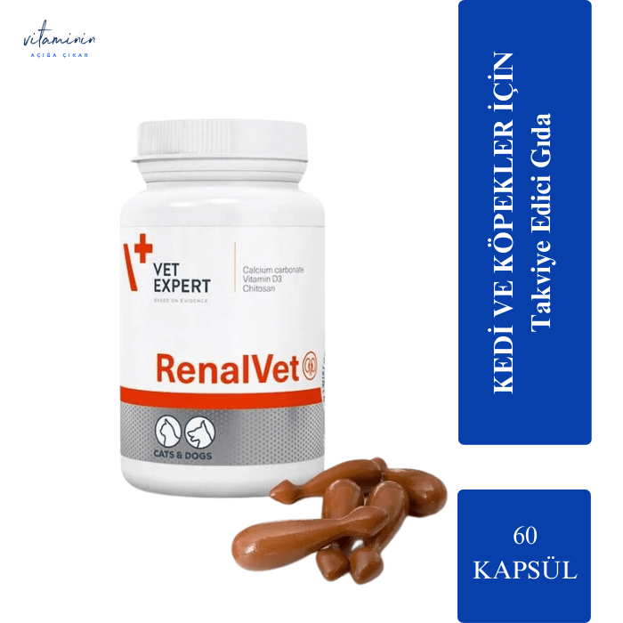 Vet Expert RenalVet Kedi ve Köpekler İçin Vitamin 60 Kapsül